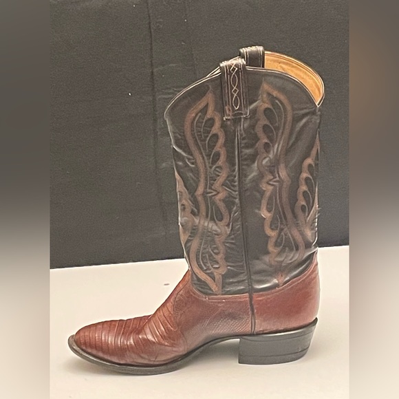 Tony Lama, Brown, Leather and Reptile Western Boots Black Label Size 9E 8563 - Picture 12 of 16